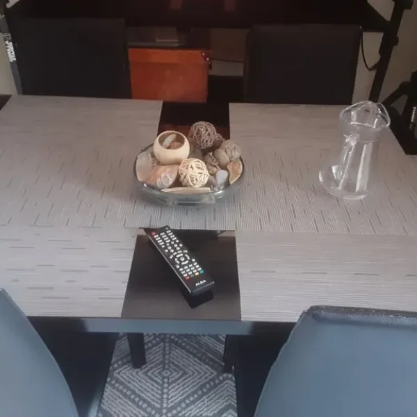 Dining table and chairs glass