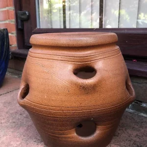 PAIR ERRINGTON REAY salt glazed strawberry/herb pots. See description - Image 2