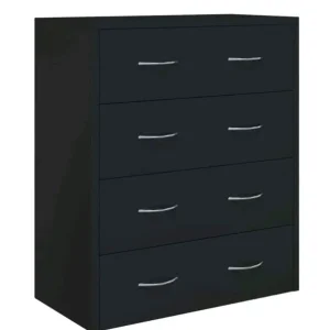 Sideboard with 4 Drawers 60x30.5x71 cm Black 342577 - Image 3