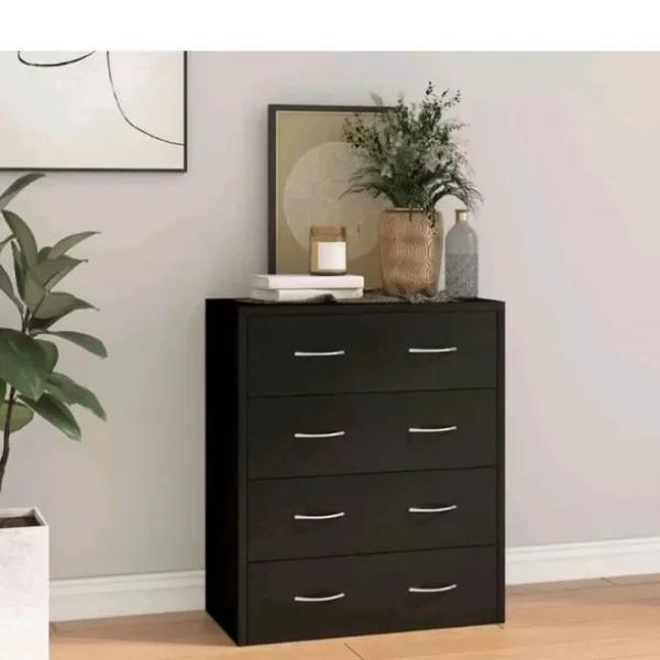 Sideboard with 4 Drawers 60x30.5x71 cm Black 342577