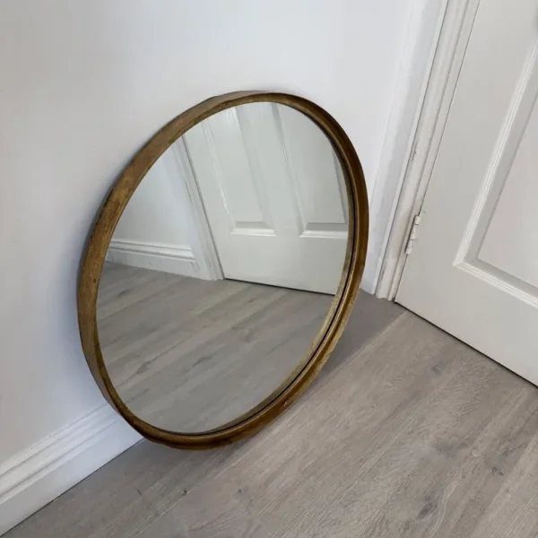 Round Metal Gold Mirror