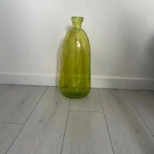 Very large glass green vase