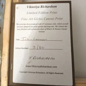 FANTASTIC JOHN LENNON LIMITED EDITION CANVAS PRINT WITH AUTHENTICITY - Image 2