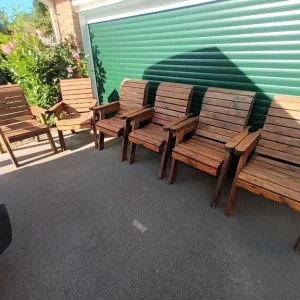 Wooden Garden Patio Chairs X 6 by Charles Taylor - Image 2