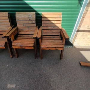 Wooden Garden Patio Chairs X 6 by Charles Taylor - Image 3