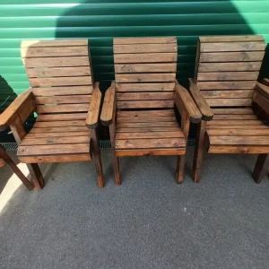 Wooden Garden Patio Chairs X 6 by Charles Taylor - Image 4