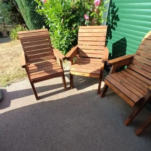 Wooden Garden Patio Chairs X 6 by Charles Taylor - Image 5