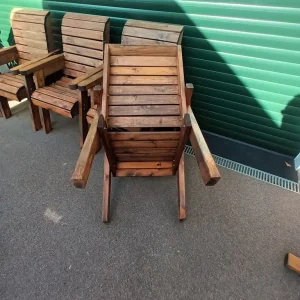 Wooden Garden Patio Chairs X 6 by Charles Taylor - Image 6