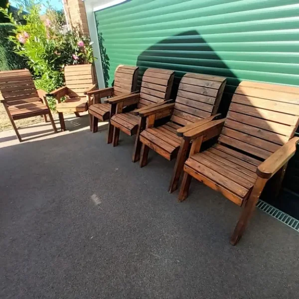 Wooden Garden Patio Chairs X 6 by Charles Taylor