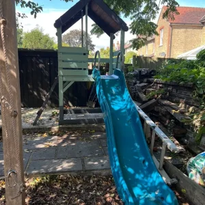 Wooden play house with slide - Image 4