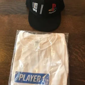 Official Sony Playstation 'Since 94' Snapback Baseball Cap & Player 1 T-Shirt