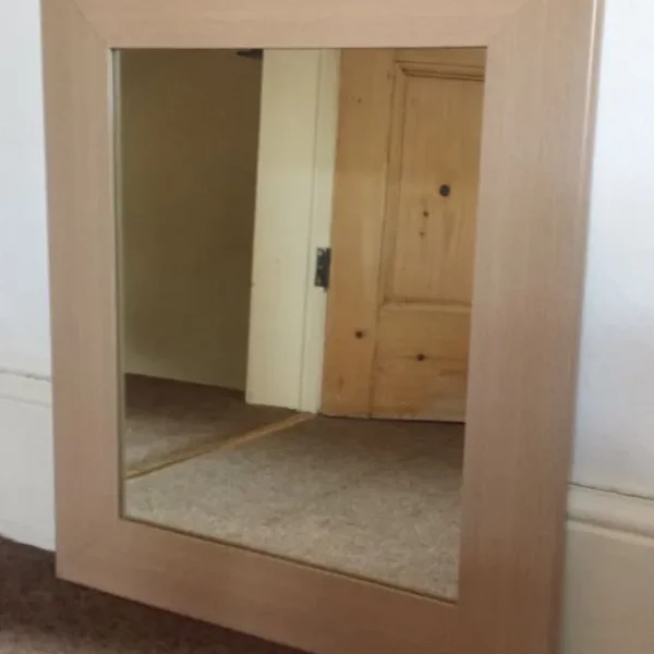 Light Brown Wood Frame Mirror
