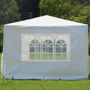 New 3x3 Waterproof White Garden Gazebo Marquee Awning Tent With Four Sides - Image 2