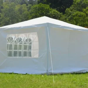 New 3x3 Waterproof White Garden Gazebo Marquee Awning Tent With Four Sides - Image 3