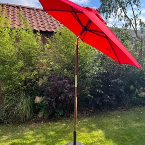 Garden Parasol / Sun Shade / Umbrella - Red - Image 2