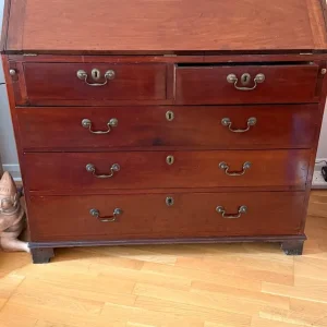 Antique wooden drop down writing desk - Image 2