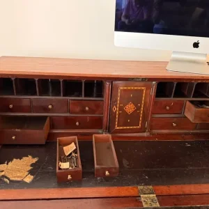 Antique wooden drop down writing desk - Image 8