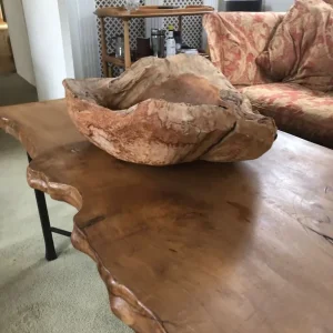 Large natural wooden bowl - Image 2