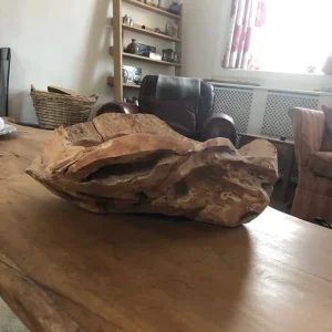 Large natural wooden bowl - Image 3