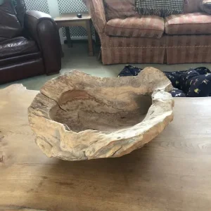 Large natural wooden bowl - Image 4