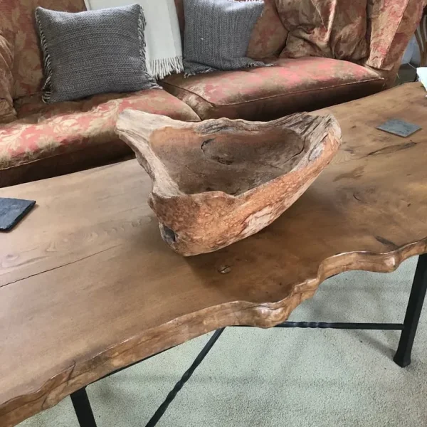 Large natural wooden bowl
