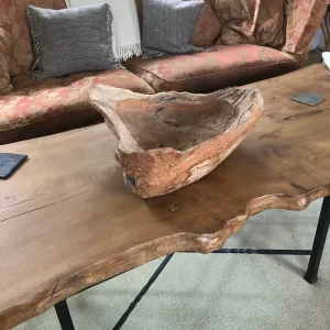 Large natural wooden bowl