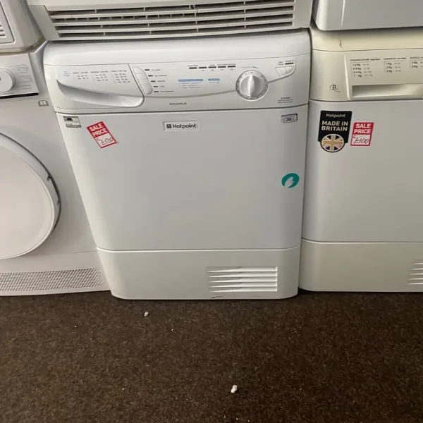 📞WHITE HOTPOINT FULLY CLEANED CONDENSER TUMBLE DRYER