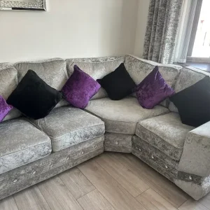Crushed velvet sofa