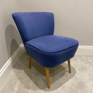 Small occasional / armchair in blue linen in great condition - only £50