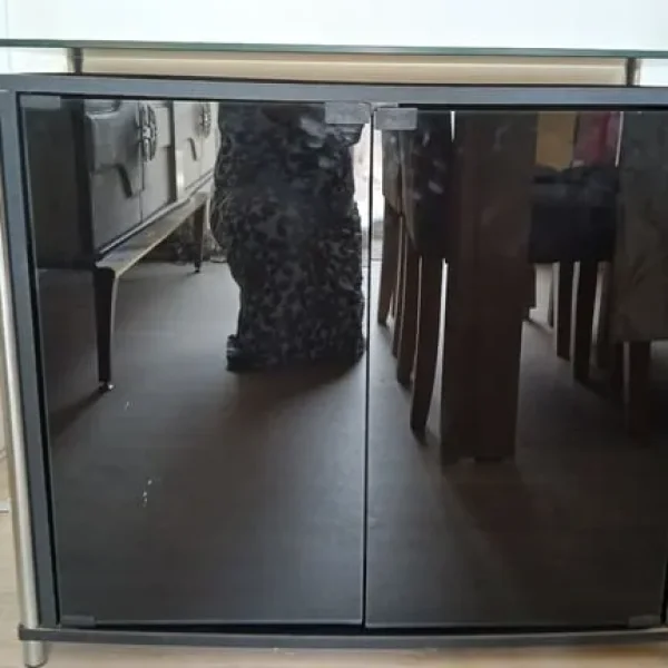 Black glass sideboard