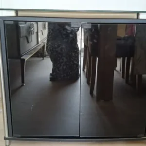 Black glass sideboard