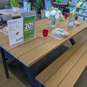 Large garden table and chairs