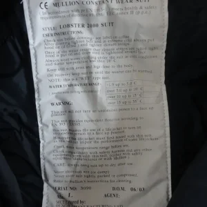 Mullion lobster 2000 floatation suit , size large, 41 to 44 inch chest, fishing, sailing etc - Image 3