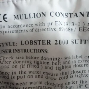 Mullion lobster 2000 floatation suit , size large, 41 to 44 inch chest, fishing, sailing etc - Image 6