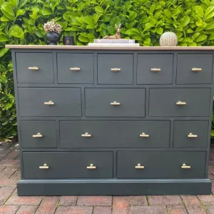 Hand Painted 13 Drawer Merchants/Apothecary Chest of Drawers - Image 2