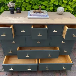 Hand Painted 13 Drawer Merchants/Apothecary Chest of Drawers - Image 5
