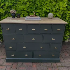 Hand Painted 13 Drawer Merchants/Apothecary Chest of Drawers