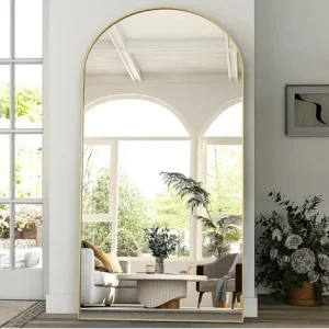 Large gold oval mirror - Image 3