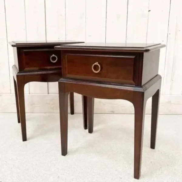 2 x Stag Minstrel ‘Leggy’ Bedside Tables Cabinets Drawers MINT Condition