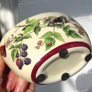 Ceramic Trinket Dish Bowl with Beautiful Blackberry and Butterfly Autumn Design - Image 5
