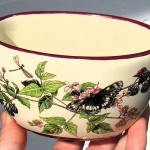 Ceramic Trinket Dish Bowl with Beautiful Blackberry and Butterfly Autumn Design - Image 6