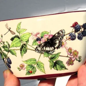Ceramic Trinket Dish Bowl with Beautiful Blackberry and Butterfly Autumn Design - Image 8