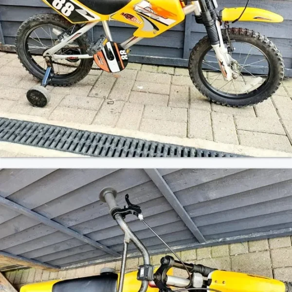 Boys Motorbike Mxr450 bike in yellow 16" wheels 6 to 8
