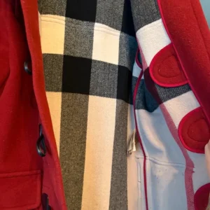 Red Burberry Wool hooded Coat - Image 7