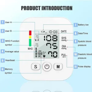 Digital Blood Pressure Monitor Upper Arm Portable Large Cuff Automatic Meter UK - Image 2