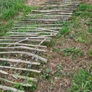 Wooden picket fence piling 1m H x 18.5m L