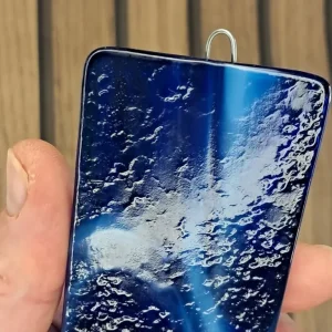 Vintage handmade fused glass suncatcher or hanging panel featuring a sea-themed design. - Image 7