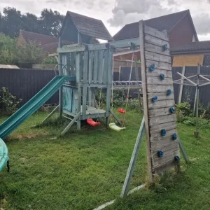 TP Climbing Frame with Slide Swing Monkey Bars Climbing Wall Den - Image 2