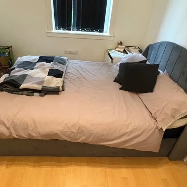 Grey Double Ottoman Bed