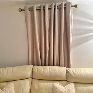 Dorma cream Lymington eyelet Curtain x1 drop 232 cm wide x 228cm drop - Image 2